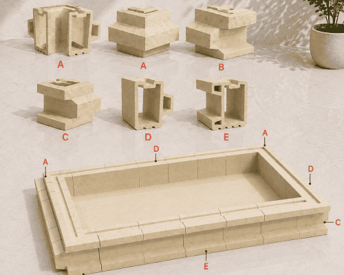 Casted Corner, Extruded Perimeter Block AI